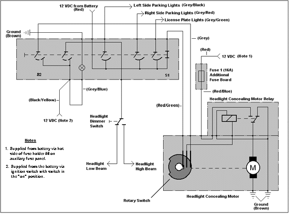 Headlight Motor Circuit Operation And, Porsche 944 Turbo Wiring Harness Diagram